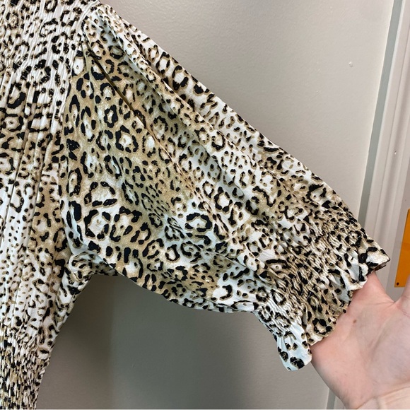 Faithfull The Brand Margherita Smocked Cheetah Mini Dress Women’s Size 6 Medium - Picture 10 of 11